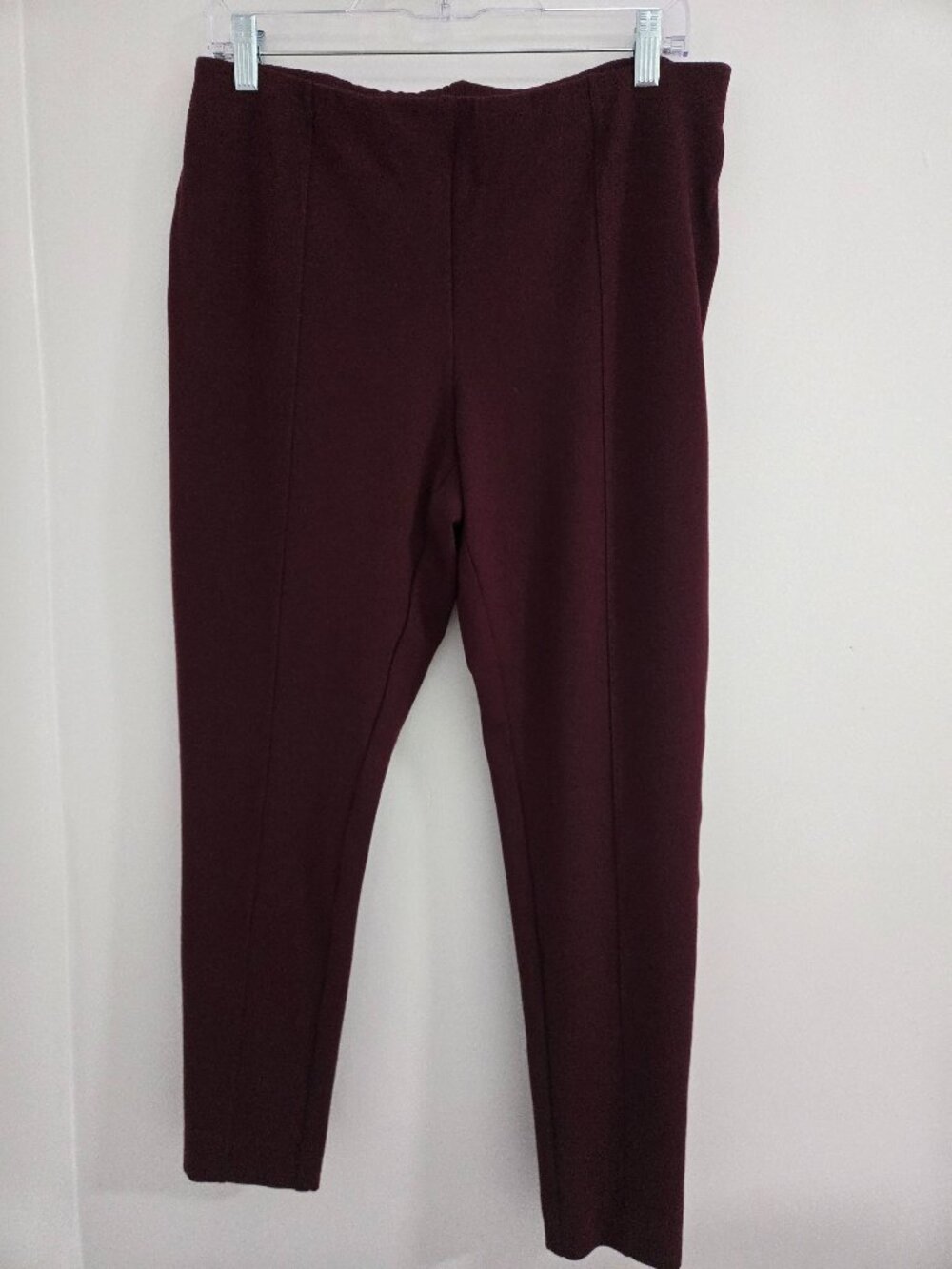 J.Jill Ponte Knit Leggings Women's Size L Maroon-Business Casual Travel Wear